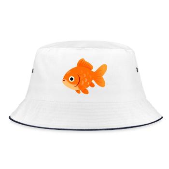Illustration du poisson rouge orange ensoleillé - Bob - blanc/marine - Devant