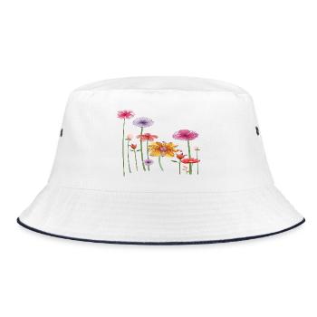 Colorful Wildflowers - Bucket Hat - white/navy - Front