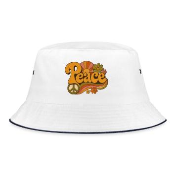 Friede - Bucket Hat - Weiß/Navy - Vorne