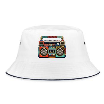 Rétro Boombox – Ghetto Blaster des années 80 - Bob - blanc/marine - Devant
