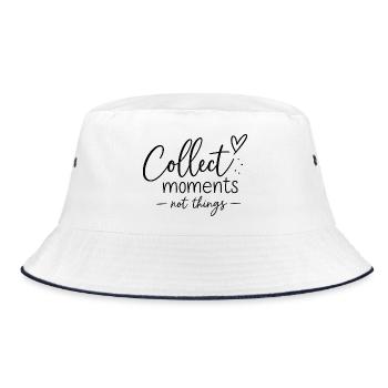 Erinnerungen sammeln - Bucket Hat - Weiß/Navy - Vorne