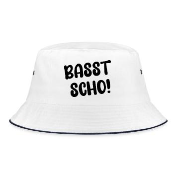 BASST SCHO! - Bucket Hat - Weiß/Navy - Vorne