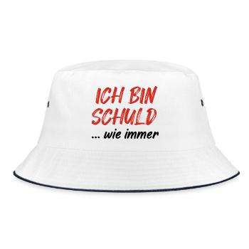 Ich Bin Schuld - Bucket Hat - Weiß/Navy - Vorne