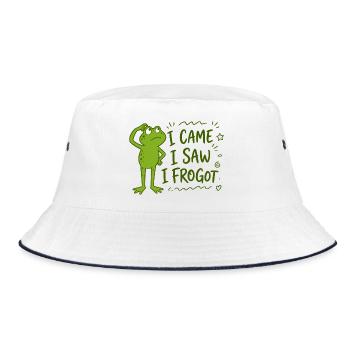 Frosch - I came I saw I frogot why I came - Bucket Hat - Weiß/Navy - Vorne