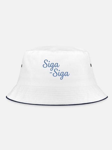 Siga Siga Griechisches Zitat: Nimm es locker - Bucket Hat - Weiß/Navy
