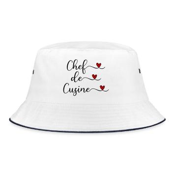 Koch - Chef de Cuisine - Bucket Hat - Weiß/Navy - Vorne