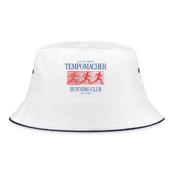 Tempomacher Running Club – Marathon Laufen Spruch - Bucket Hat - Weiß/Navy - Vorne
