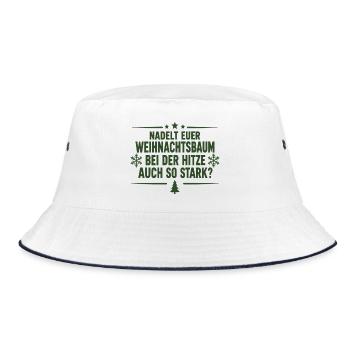 Nadelt Euer Weihnachtsbaum bei der Hitze auch so - Bucket Hat - Weiß/Navy - Vorne