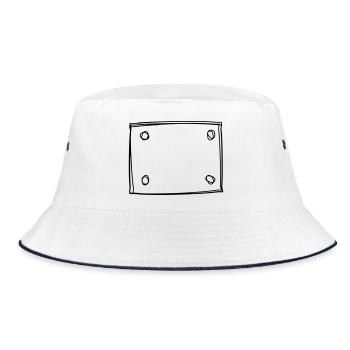 Startnummer handgezeichnet - Bucket Hat - Weiß/Navy - Vorne