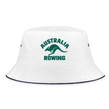 Australia Rowing - Australien Rudern - Känguru - Bucket Hat - Weiß/Navy - Vorne