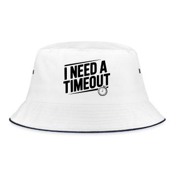 Ich brauche eine Auszeit - Bucket Hat - Weiß/Navy - Vorne