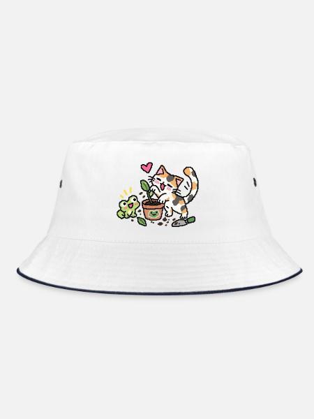 CrazyUna VS Plant - Bucket Hat - Weiß/Navy