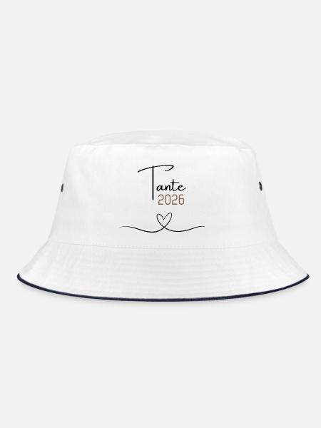 Tante 2026, Baby Ankündigung, Geschenk für Tante - Bucket Hat - Weiß/Navy