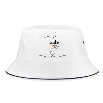 Tante 2027, Baby Ankündigung, Geschenk für Tante - Bucket Hat - Weiß/Navy - Vorne