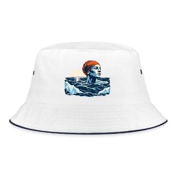 Eisbaden Winterruhe - Bucket Hat - Weiß/Navy - Vorne