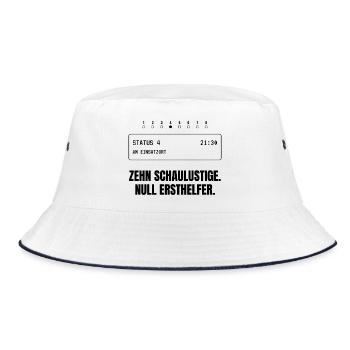 Zehn Schaulustige. Null Ersthelfer. - Bucket Hat - Weiß/Navy - Vorne
