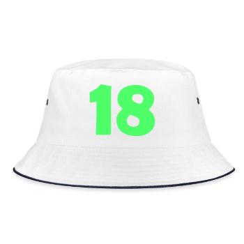 18 - Bucket Hat - Weiß/Navy - Vorne