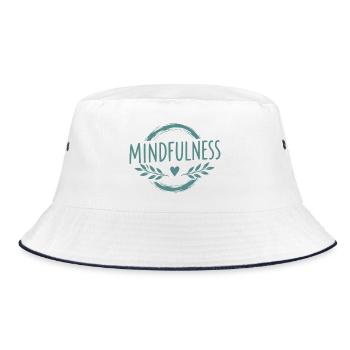 Mindfulness Achtsamkeit Selbstliebe Herzsymbol - Bucket Hat - Weiß/Navy - Vorne