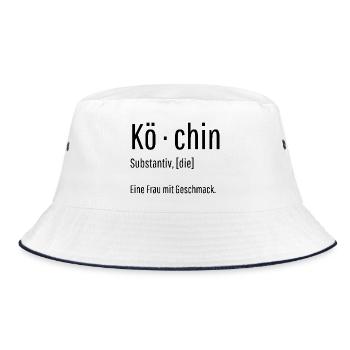 Köchin Substantiv Definition Küche Geschenk - Bucket Hat - Weiß/Navy - Vorne