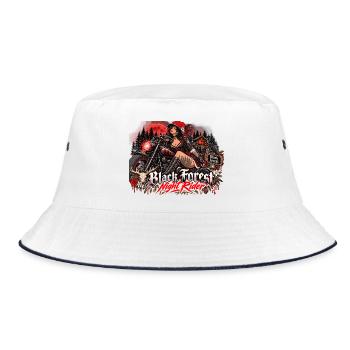  Black Forest Night Rider Motorrad Biker - Bucket Hat - Weiß/Navy - Vorne