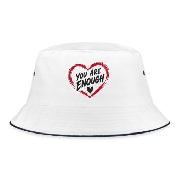 You Are Enough – Herz der Selbstliebe - Bucket Hat - Weiß/Navy - Vorne
