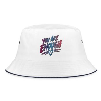 You Are Enough - Bucket Hat - Weiß/Navy - Vorne