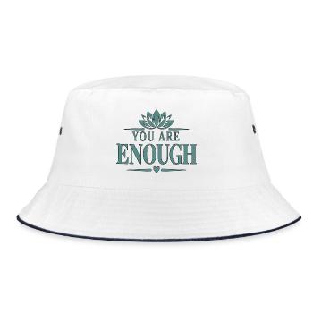 You Are Enough  - Bucket Hat - Weiß/Navy - Vorne