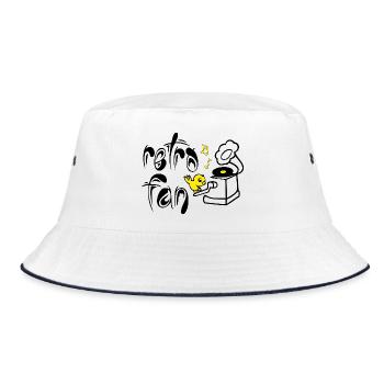 Retro Fan - Bucket Hat - Weiß/Navy - Vorne