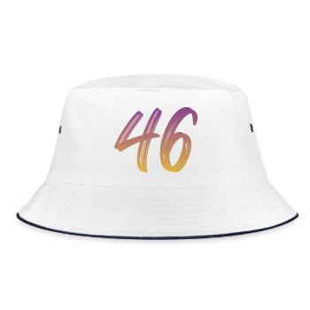 46 - Bucket Hat - Weiß/Navy - Vorne