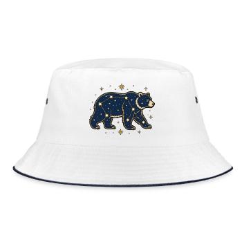 Sternbild Bär Großer Bär Astronomie Vektor Shirt - Bucket Hat - Weiß/Navy - Vorne