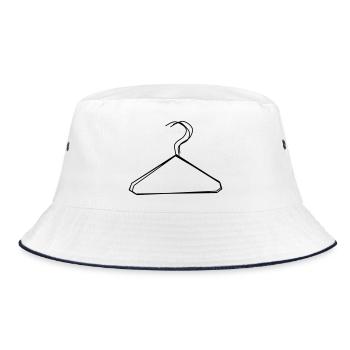 Kleiderbügel handgezeichnet - Bucket Hat - Weiß/Navy - Vorne