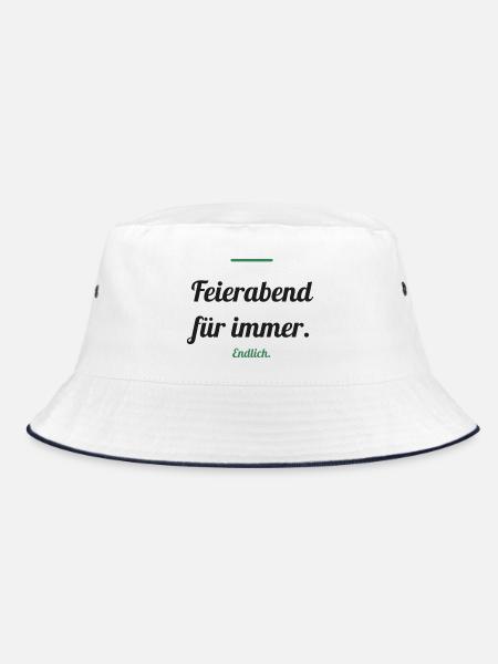 Feierabend für immer – endlich Rente - Bucket Hat - Weiß/Navy