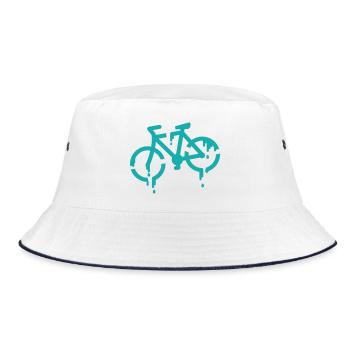 stencil bike - Bucket Hat - white/navy - Front
