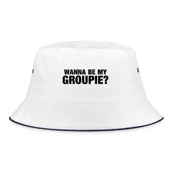 Wanna be my groupie? - Bucket Hat - Weiß/Navy - Vorne
