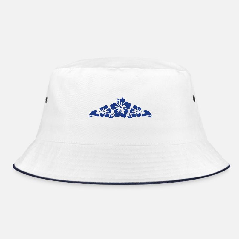 Hibiscus et feuilles - Bleu Bob