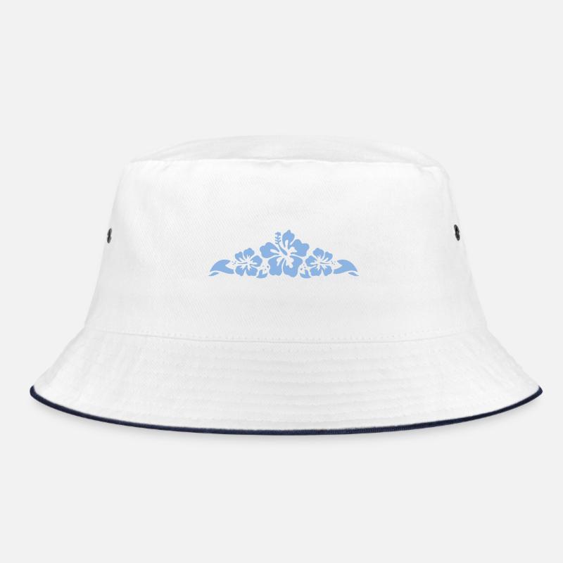 Hibiscus et feuilles - Bleu clair Bob