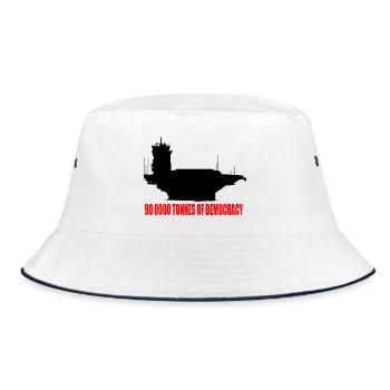 90 000 TONNES OF DEMOCRACY - Bucket Hat - white/navy - Front