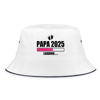 Papa 2025 - Bucket Hat - Weiß/Navy - Vorne