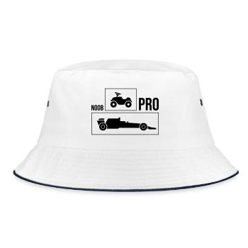 Noob vs Pro Car - Bucket Hat - Weiß/Navy - Vorne