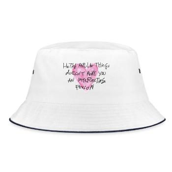 Handwriting Statement Heart - Bucket Hat - white/navy - Front