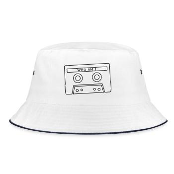 Retro Audio Cassette - Bucket Hat - white/navy - Front