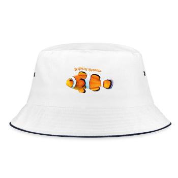 Clown Fish - Bucket Hat - Weiß/Navy - Vorne