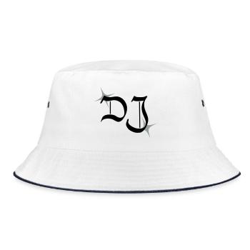 DJ monogram - Bucket Hat - white/navy - Front