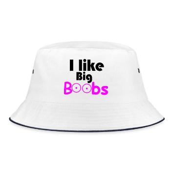 Large breasts - Bucket Hat - white/navy - Front