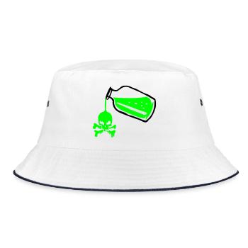 Poison bottle with a skull - Bucket Hat - white/navy - Front