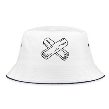 Achtung Vollpfosten - Bucket Hat - Weiß/Navy - Vorne