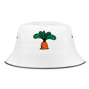 Möhre Icon - Bucket Hat - Weiß/Navy - Vorne