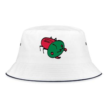 bug color VECTOR insect crawling animal - Bucket Hat - white/navy - Front