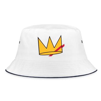 Flowers patch - Bucket Hat - Weiß/Navy - Vorne