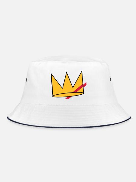 Flowers patch - Bucket Hat - Weiß/Navy - Vorne